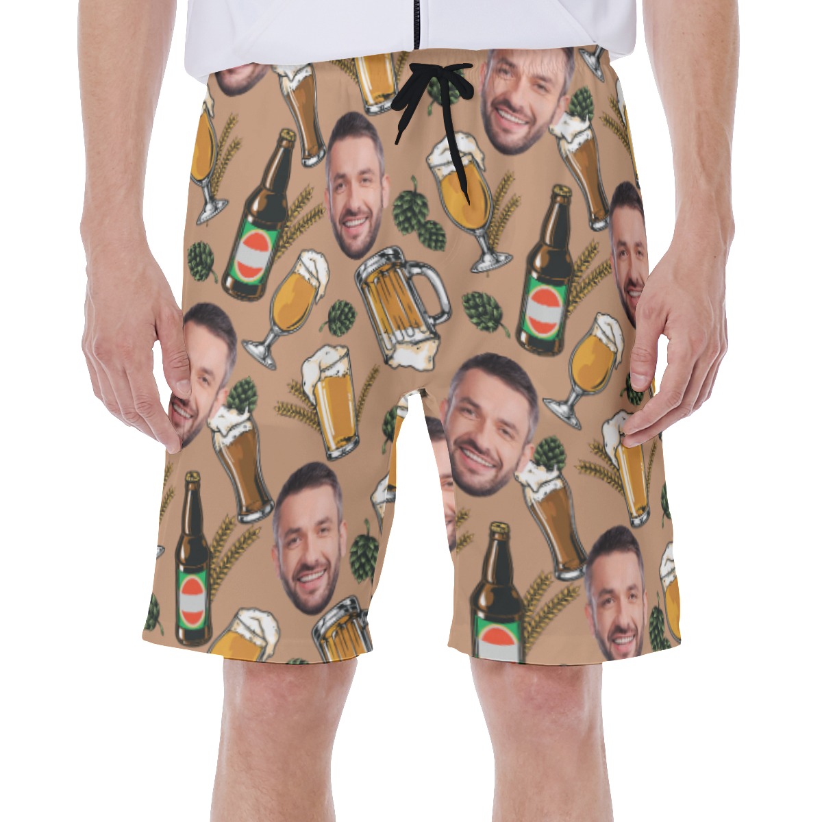 Custom Face Beer Hawaiian Swimwear For Men - variant image 1