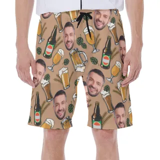 Custom Face Beer Hawaiian Swimwear For Men