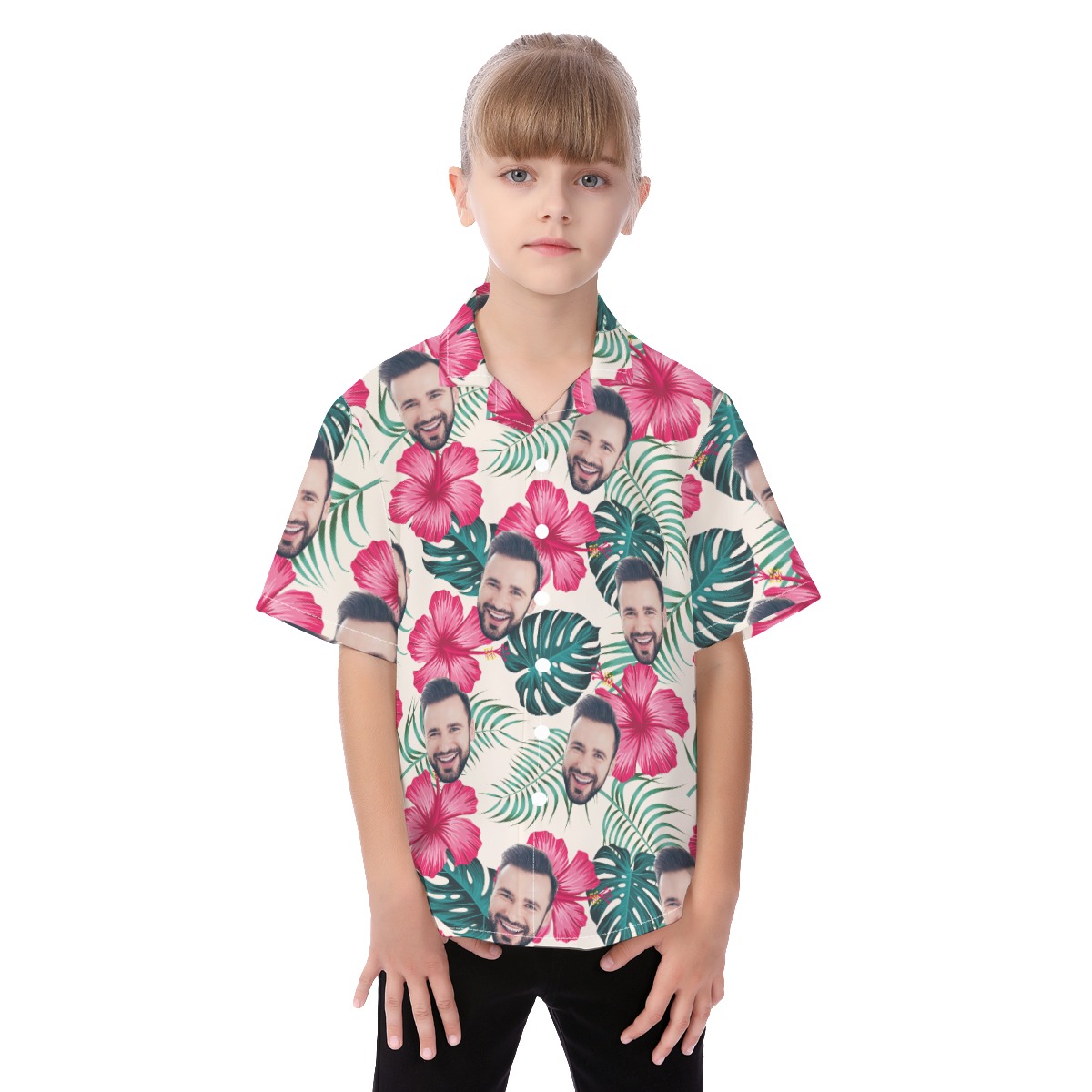 Kid's Custom Face Hawaiian Shirt - variant image 1