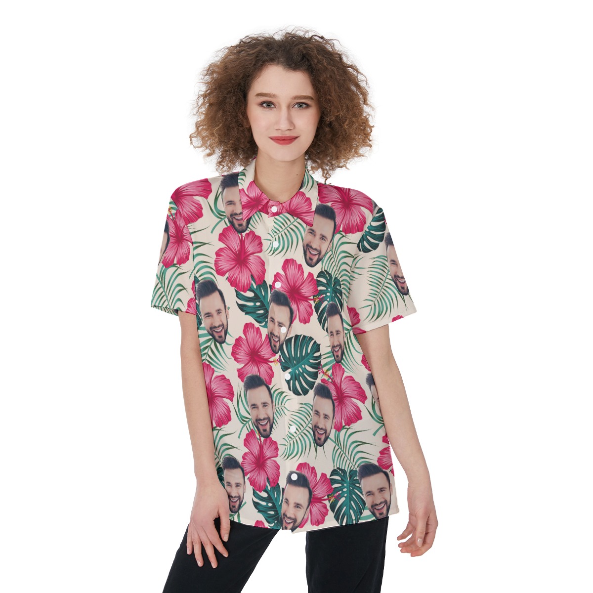 Women's Custom Face Hawaiian Shirt - variant image 1