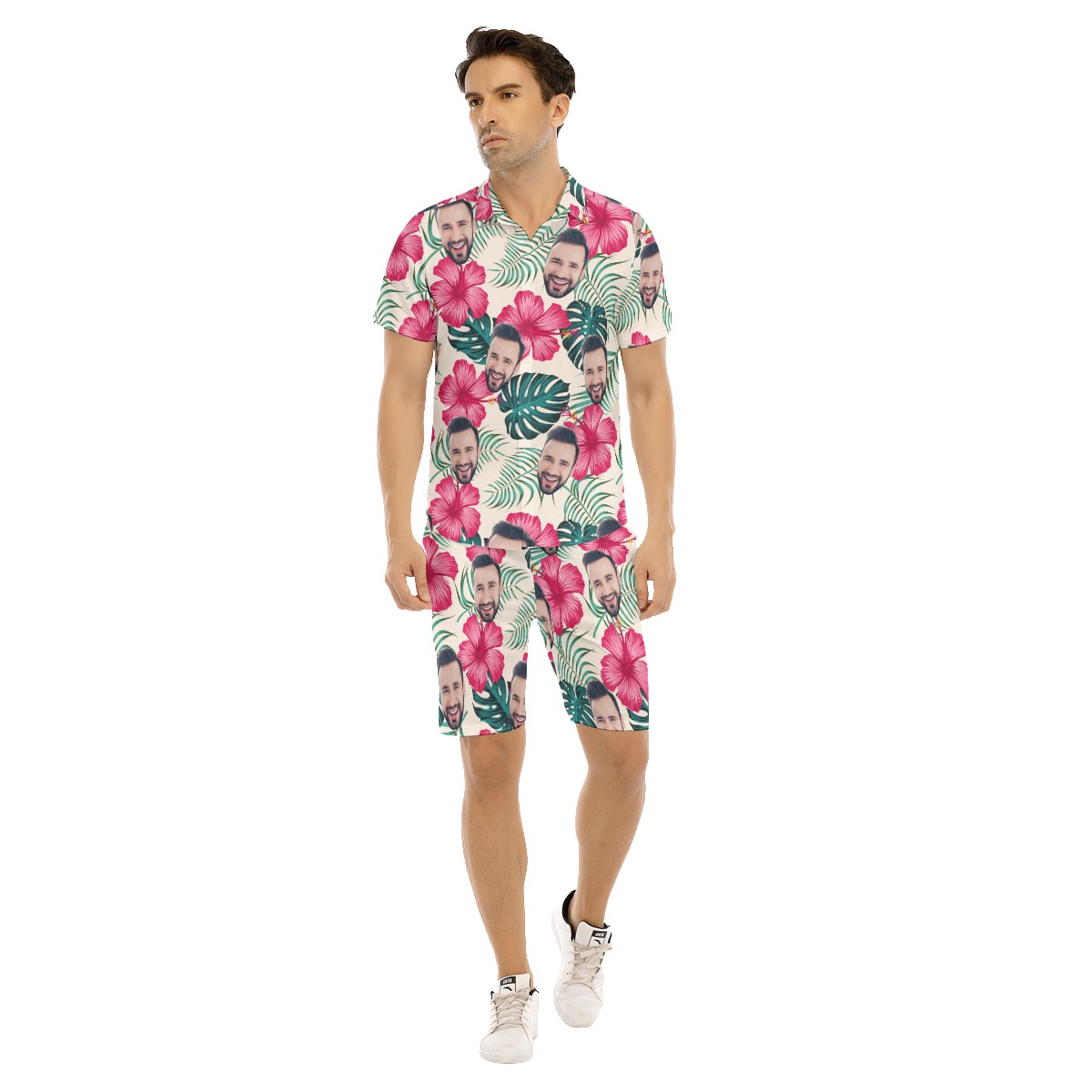Custom Face Hawaiian Shirt And Shorts - variant image 1