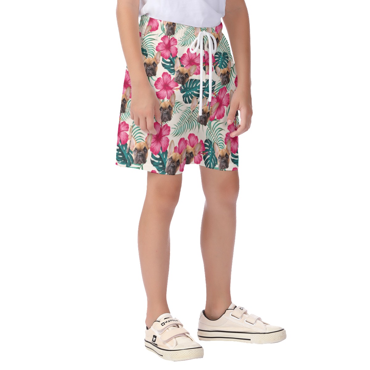 Custom Pet Floral Hawaiian Shorts For Kids