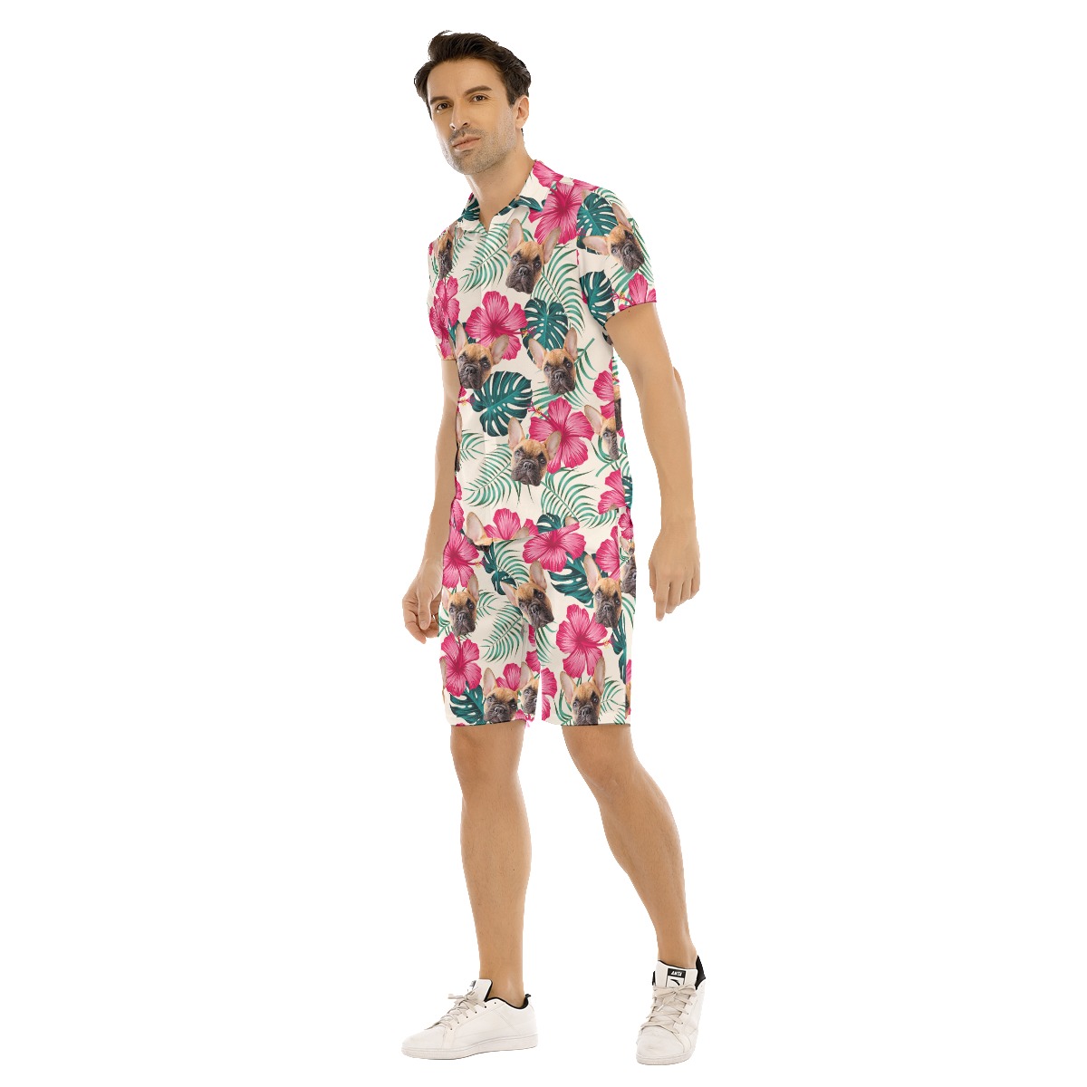 Men's Dog Customize Hawaiian Shirt And Shorts