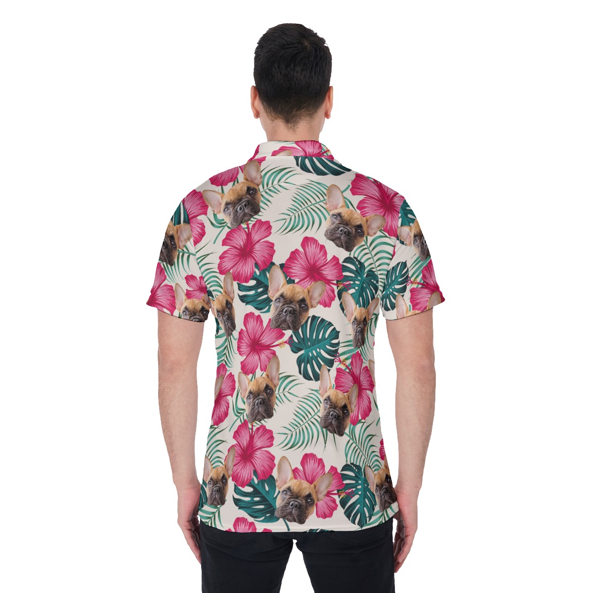 Men's Custom Cat And Dog Polo Hawaiian Shirt