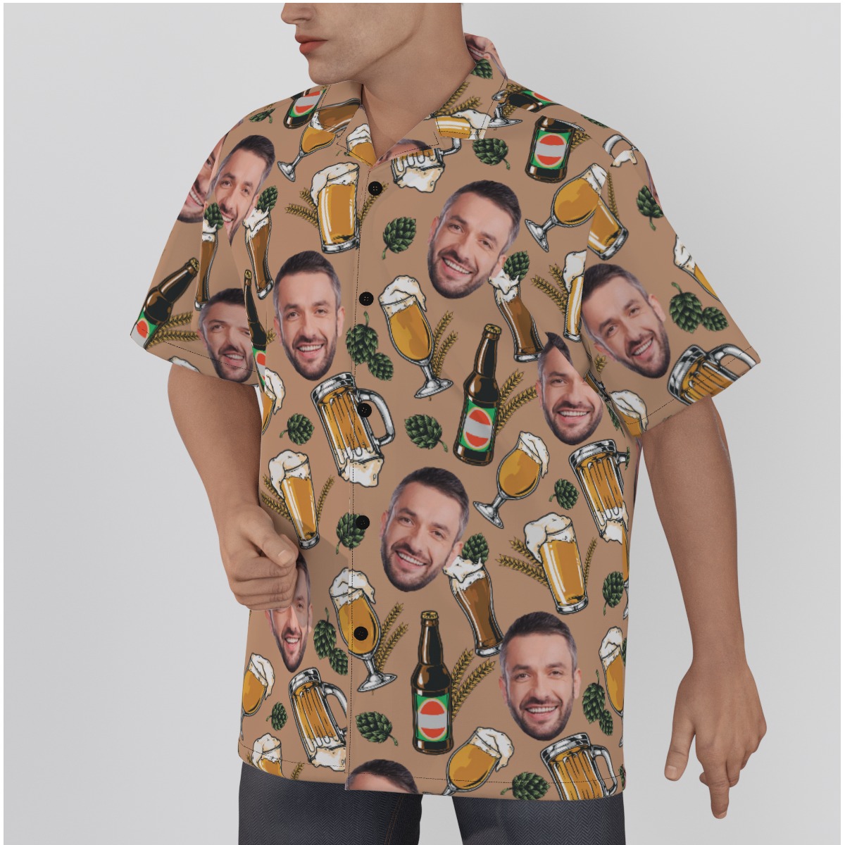 Funny Custom Face Beer Hawaiian Shirt