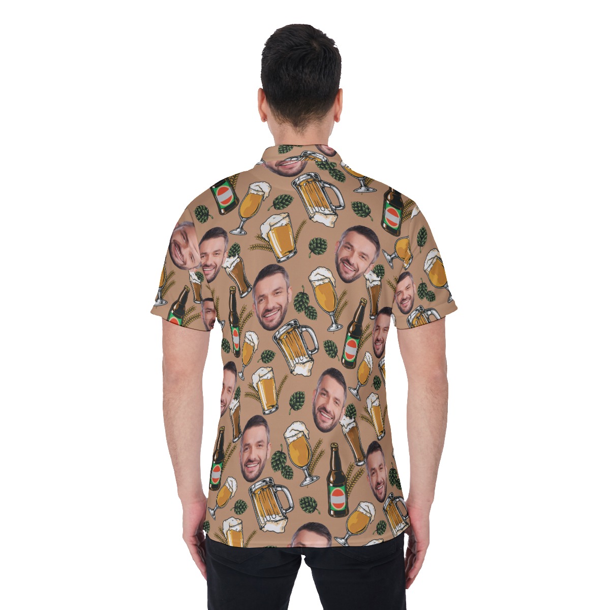 Custom Face Beer Golf Shirt For Men
