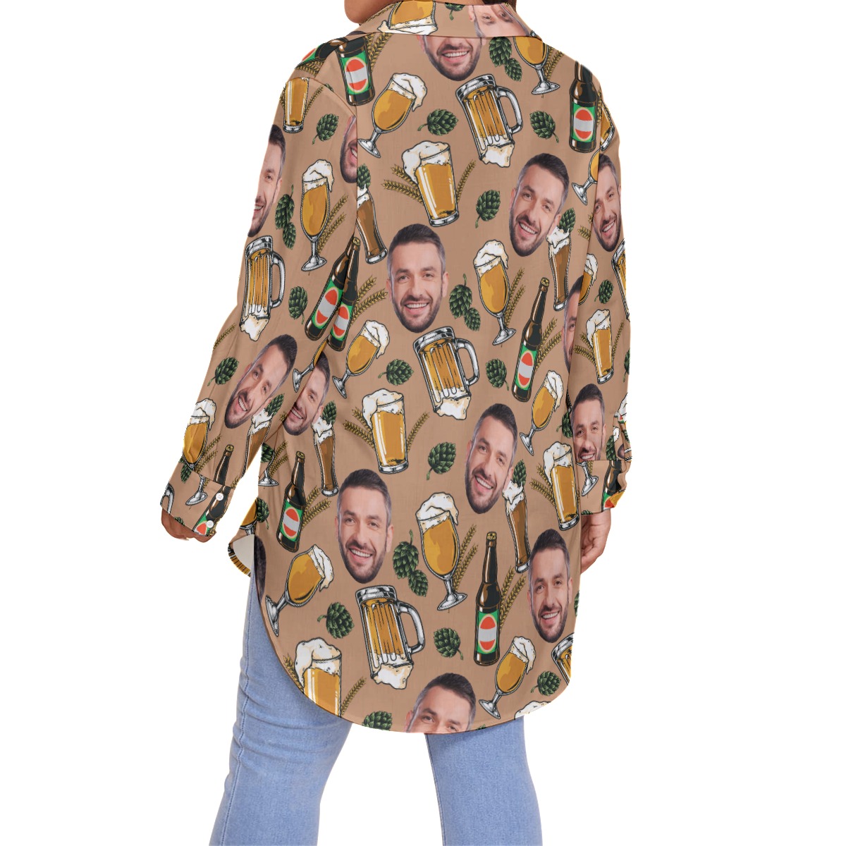 Cool Custom Face Beer Hawaiian Plus Size Shirt