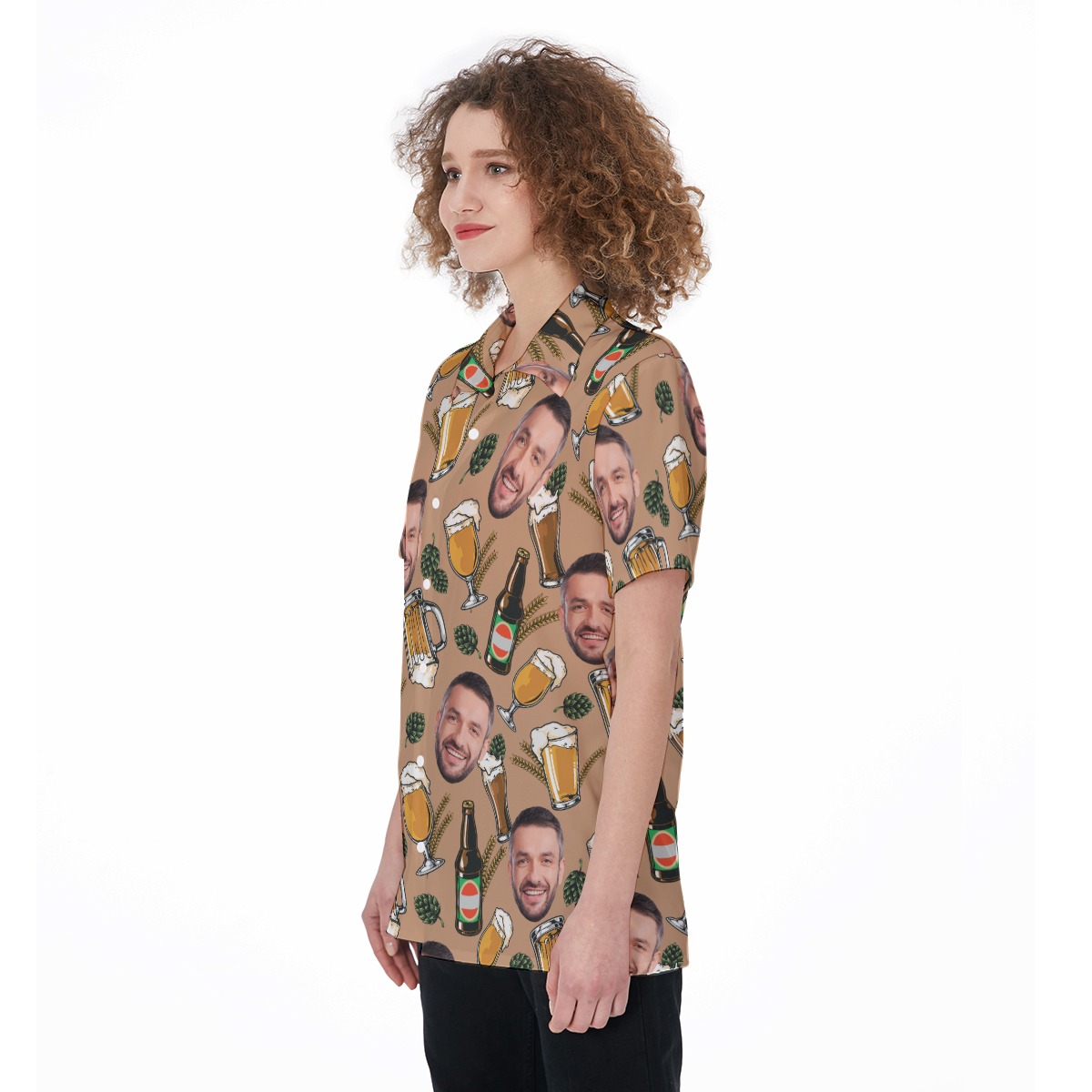 Unique Custom Face Mix Beer Women's Hawaiian Shirt