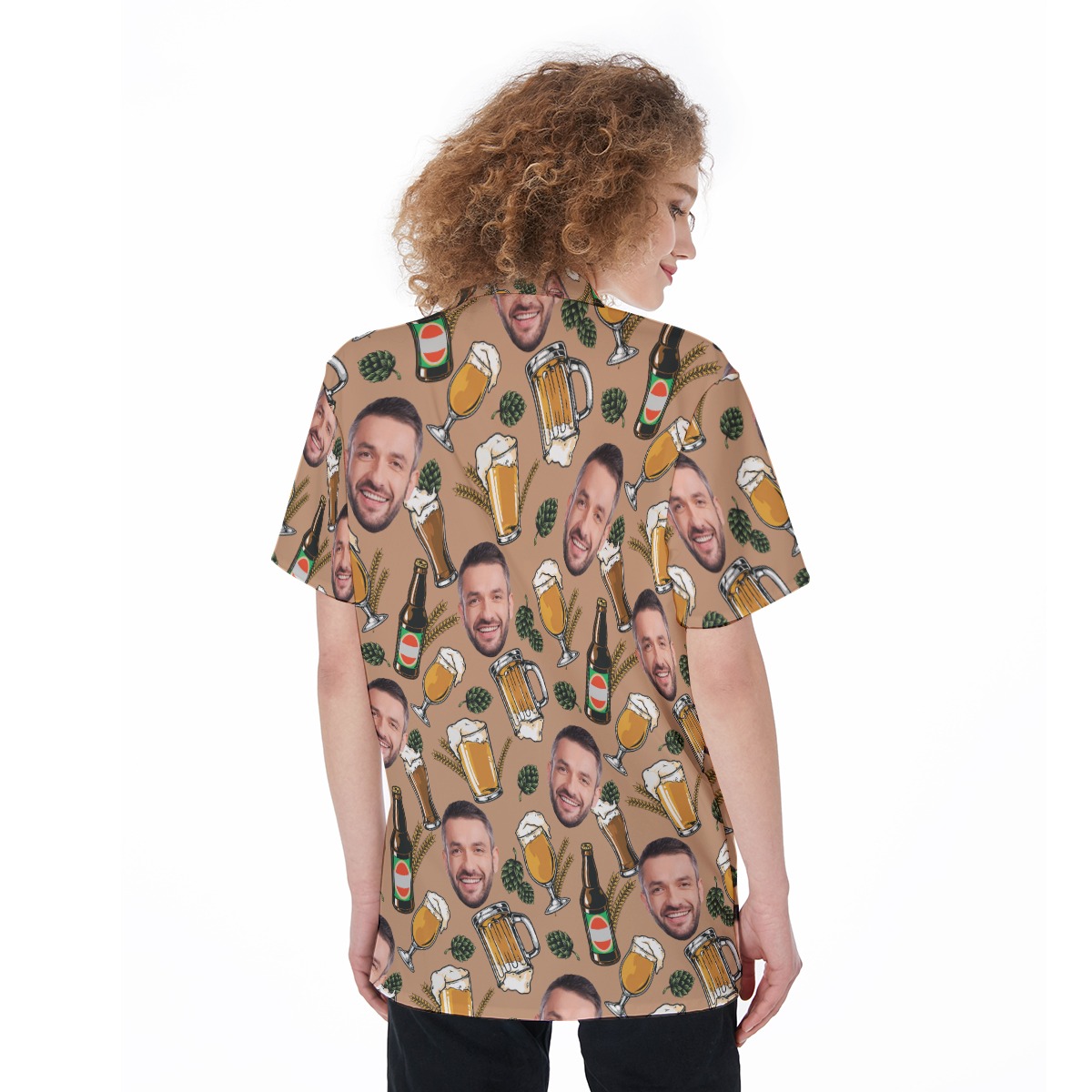 Unique Custom Face Mix Beer Women's Hawaiian Shirt