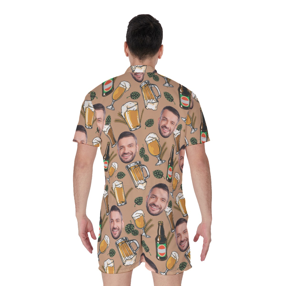 Men's Personalized Beer Cool Hawaiian Romper