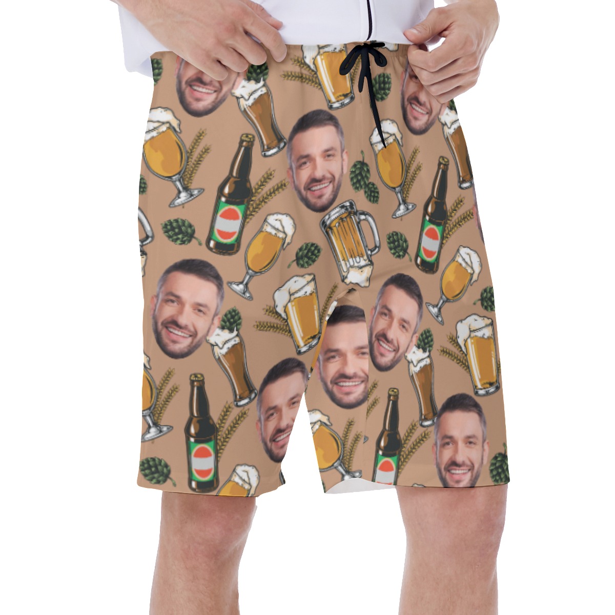 Custom Face Beer Hawaiian Swimwear For Men