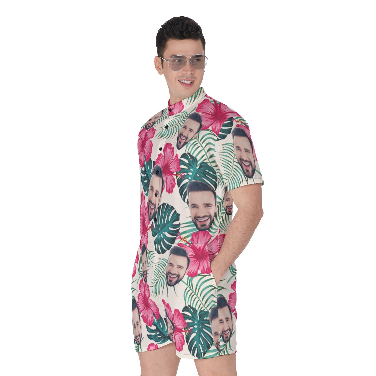 Men's Custom Face Hawaiian Romper