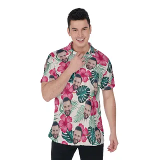 Men's Custom Face Polo Hawaiian Shirt