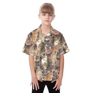 Cool Custom Dog And Cat Photo Kid's Button Up Shirt