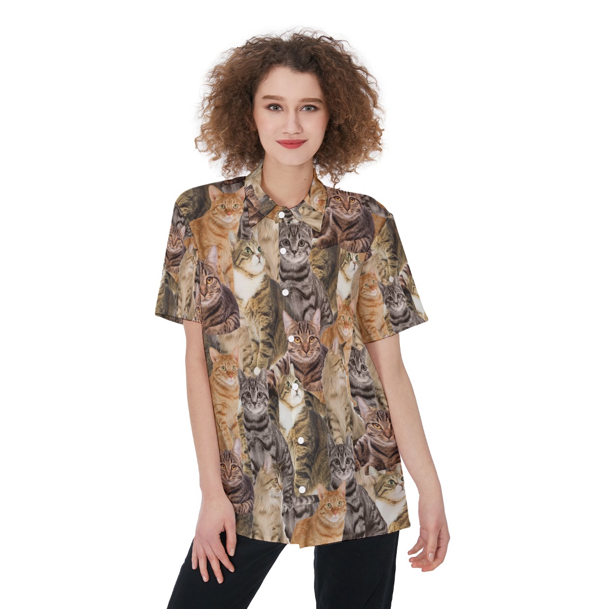 Custom Dog And Cat Photo Women's Hawaiian Shirt - variant image 1