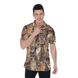 Cat Lover Custom Your Own Photo Men's Polo Shirt