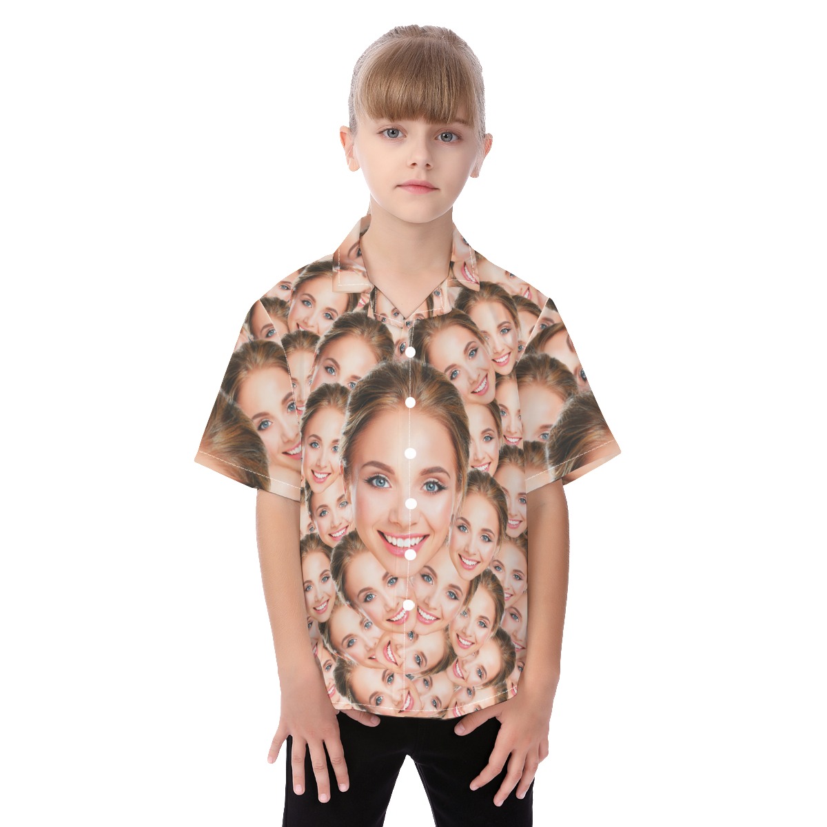 Funny Custom Face Hawaiian Shirt For Kids - variant image 1