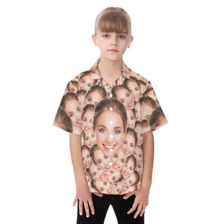Funny Custom Face Hawaiian Shirt For Kids