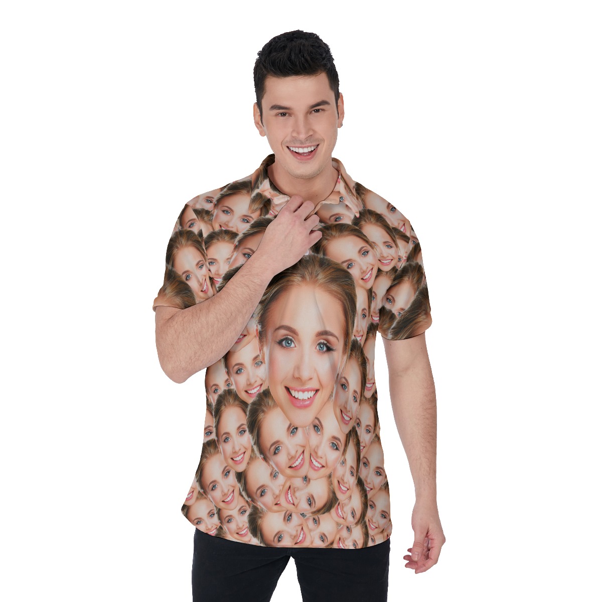 Funny Hawaiian Polo Shirt With Custom Face - variant image 1