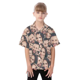 UpTo 2 Faces Custom Kid's Hawaiian Shirt