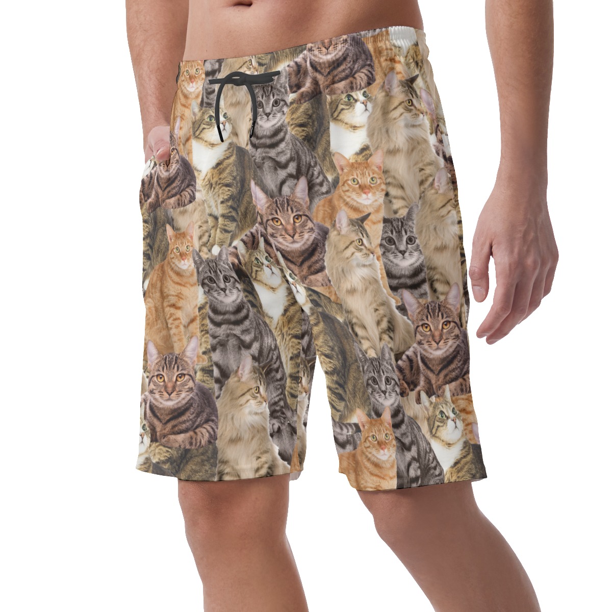 Cat Lovers Custom Photo Men's Casual Shorts