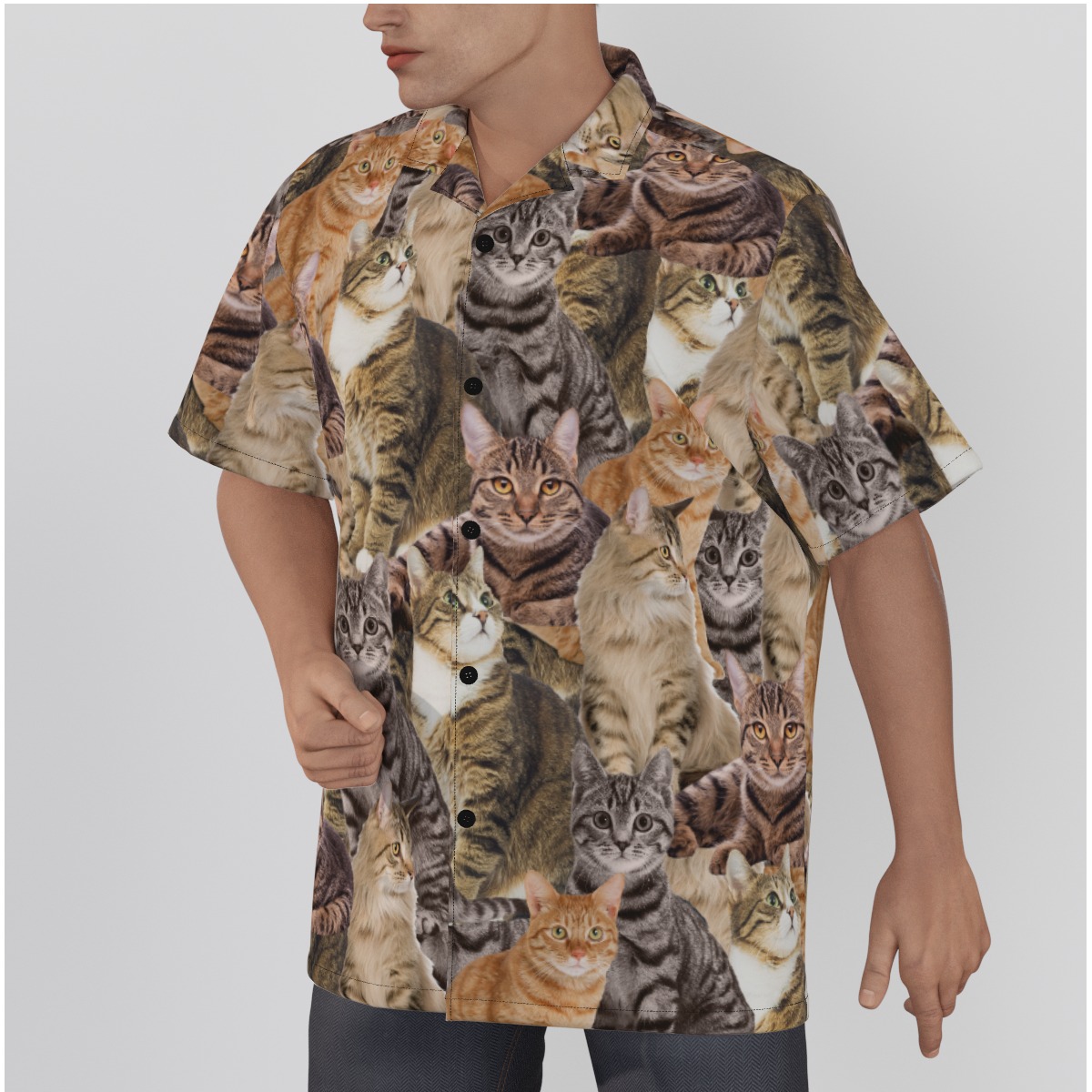 Custom Your Own Photo Cat Lover Hawaiian Shirt