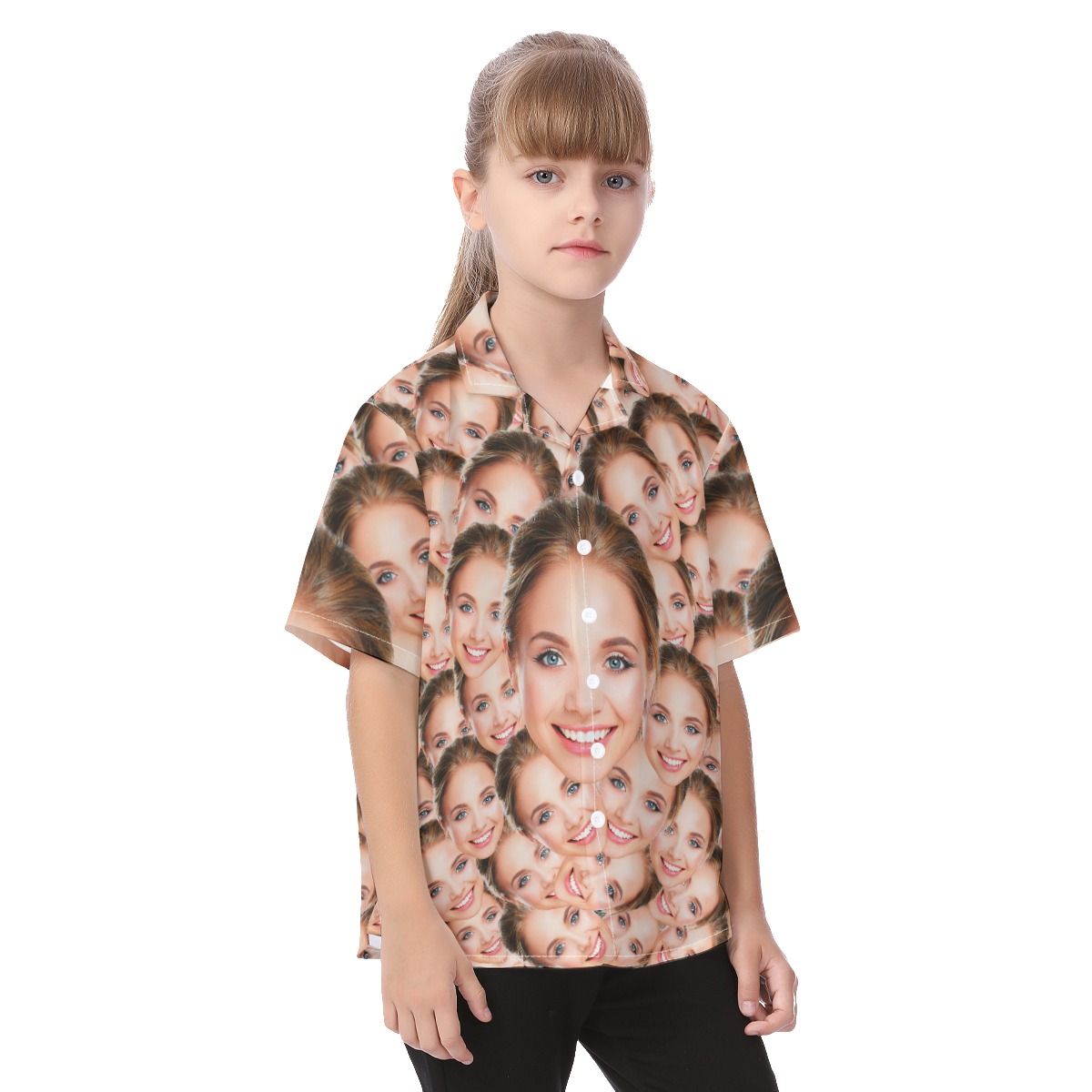Funny Custom Face Hawaiian Shirt For Kids