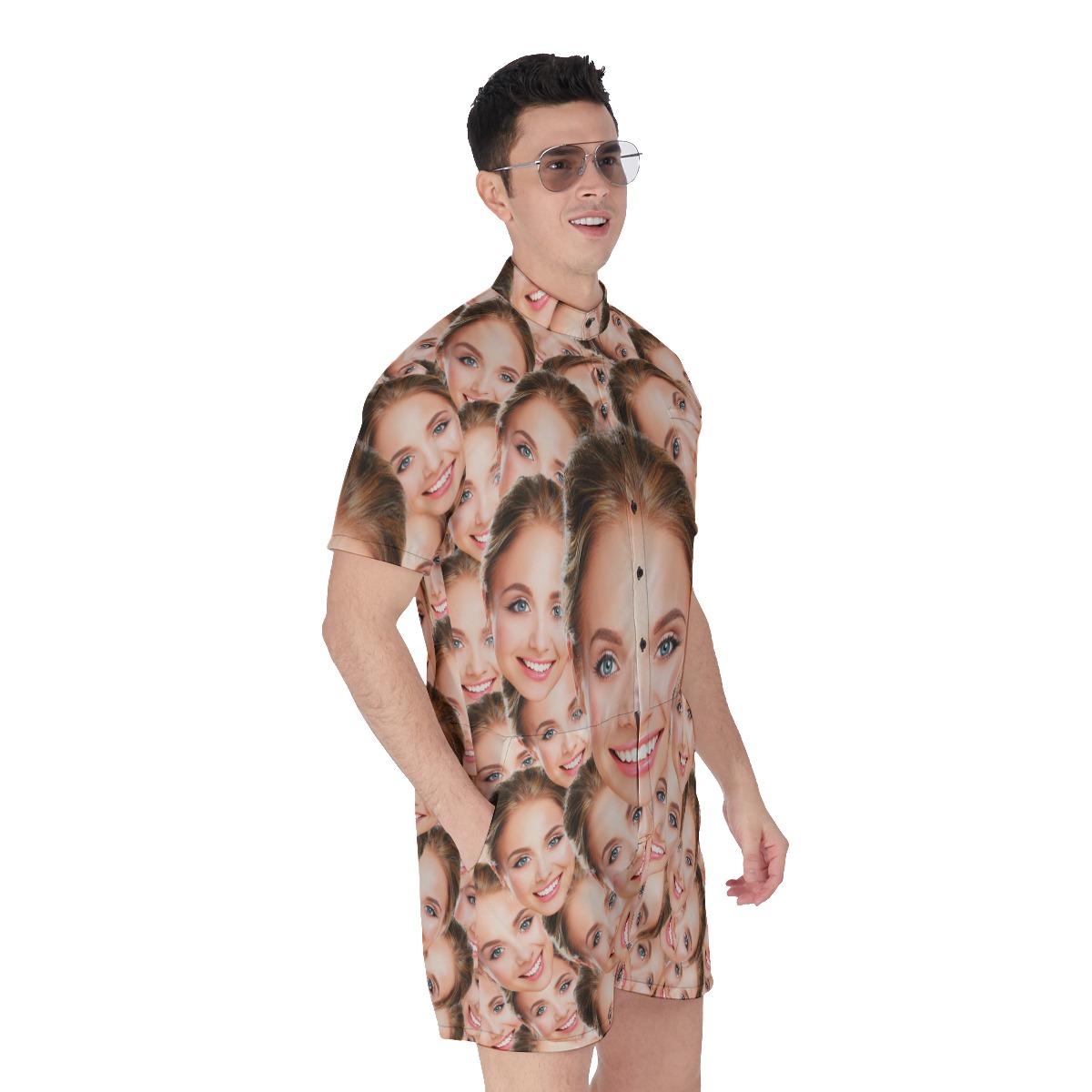 Funny Men's Romper With Custom Face
