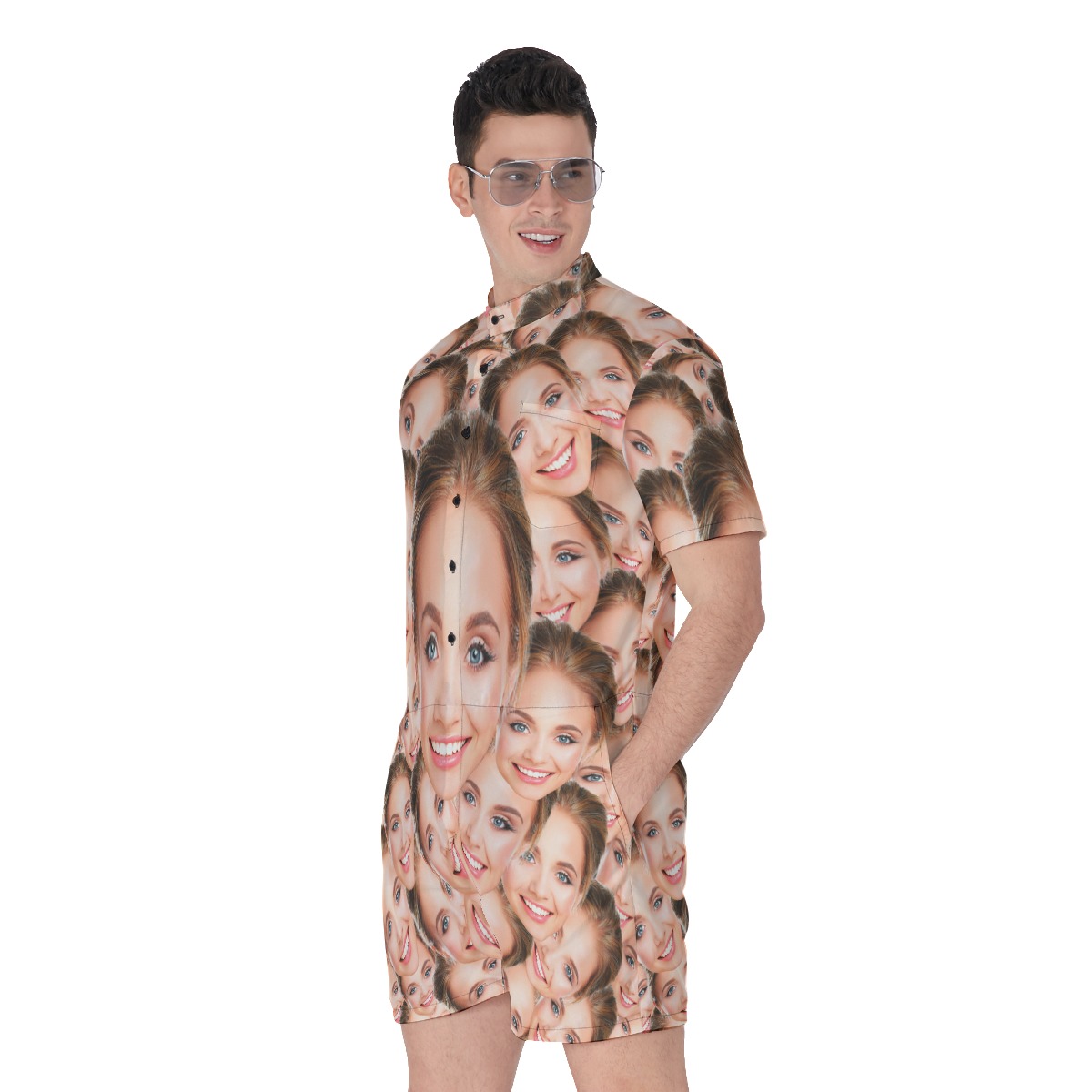 Funny Men's Romper With Custom Face