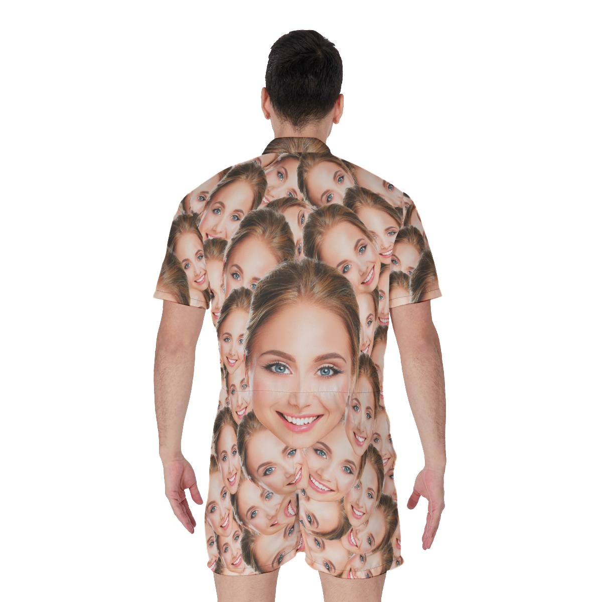 Funny Men's Romper With Custom Face