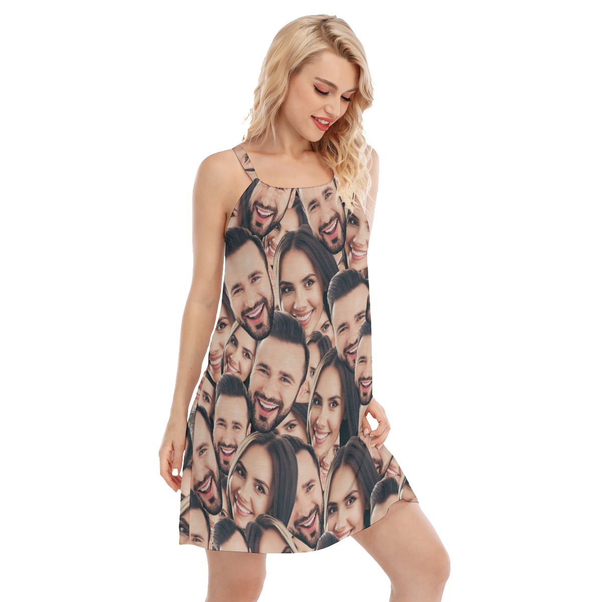 Funny Custom Face Sleeveless Dress For Her