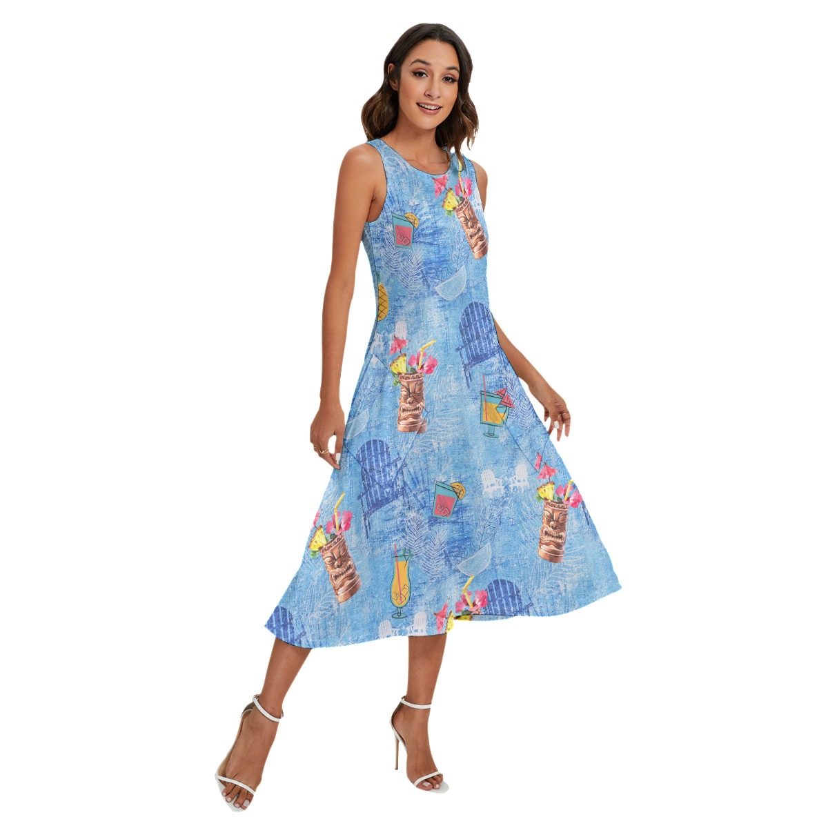 Tiki Cocktail Drinks Hawaiian Long Dress For Women - variant image 1