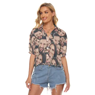 Hilarious Custom Women's Crop Top With Two Faces