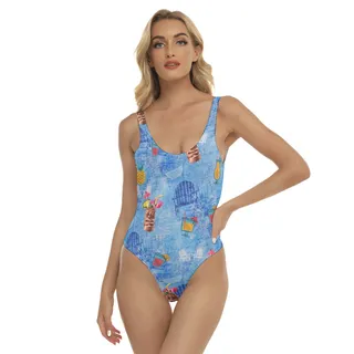 Hawaiian Tiki Bar Drinks Summer Swimsuit For Women