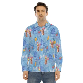 Tiki Bar Drinks Aloha Long Sleeve Shirt For Men
