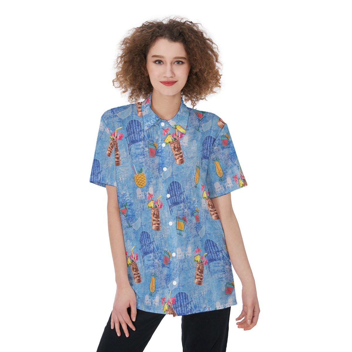 Tiki Drinks Cocktail Women's Hawaiian Shirt - variant image 1