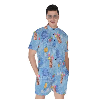 Tiki Cocktails Hawaiian Romper For Men