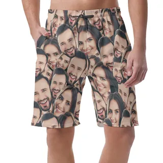 Men's Hawaiian Shorts With Custom Faces