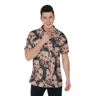 Custom 2 Faces Men's Hawaiian Polo Shirt