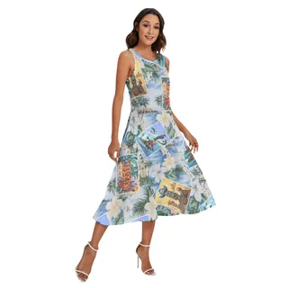 Cute Hawaiian Tiki Tropical Summer Dress