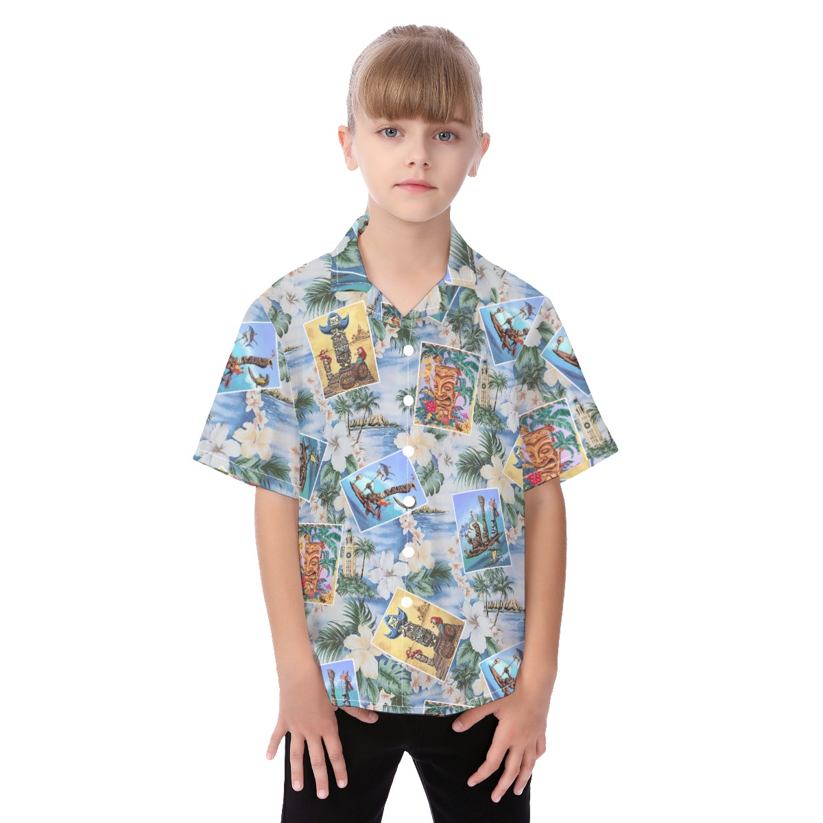 Cute Tiki Tropical Aloha Shirt For Kids - variant image 1