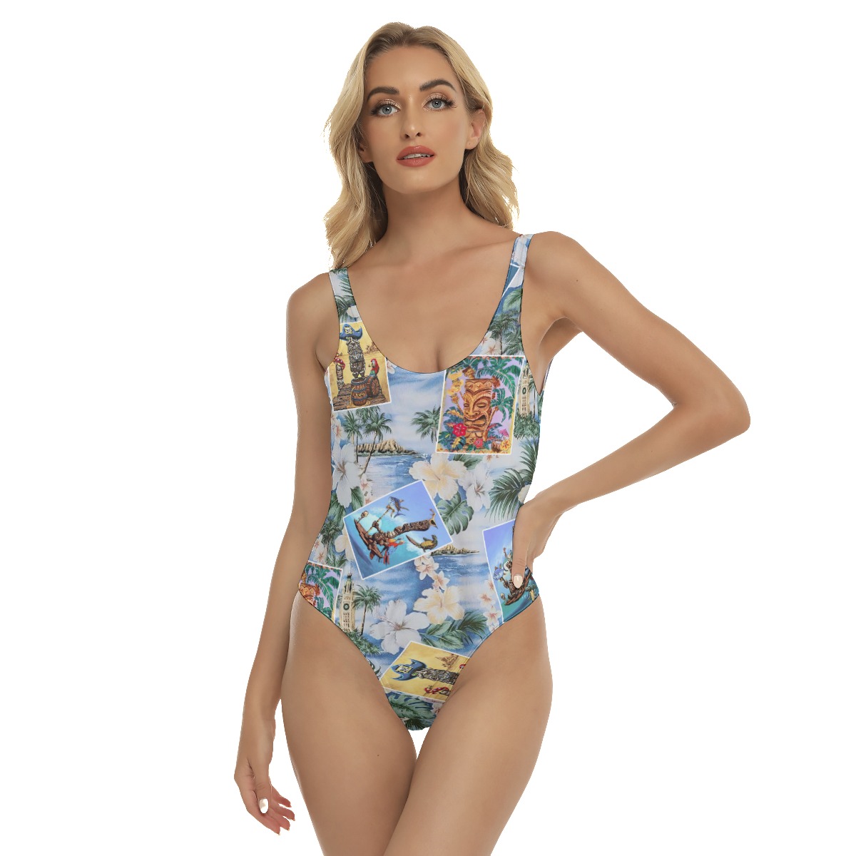 Hawaiian Tiki Floral Summer Swimsuit For Women - variant image 1