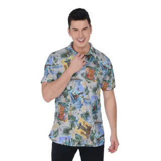 Tiki Tropical Hawaiian Golf Shirt For Men