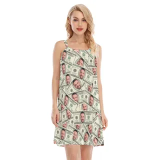 Funny Custom Face Money Aloha Cami Dress For Women
