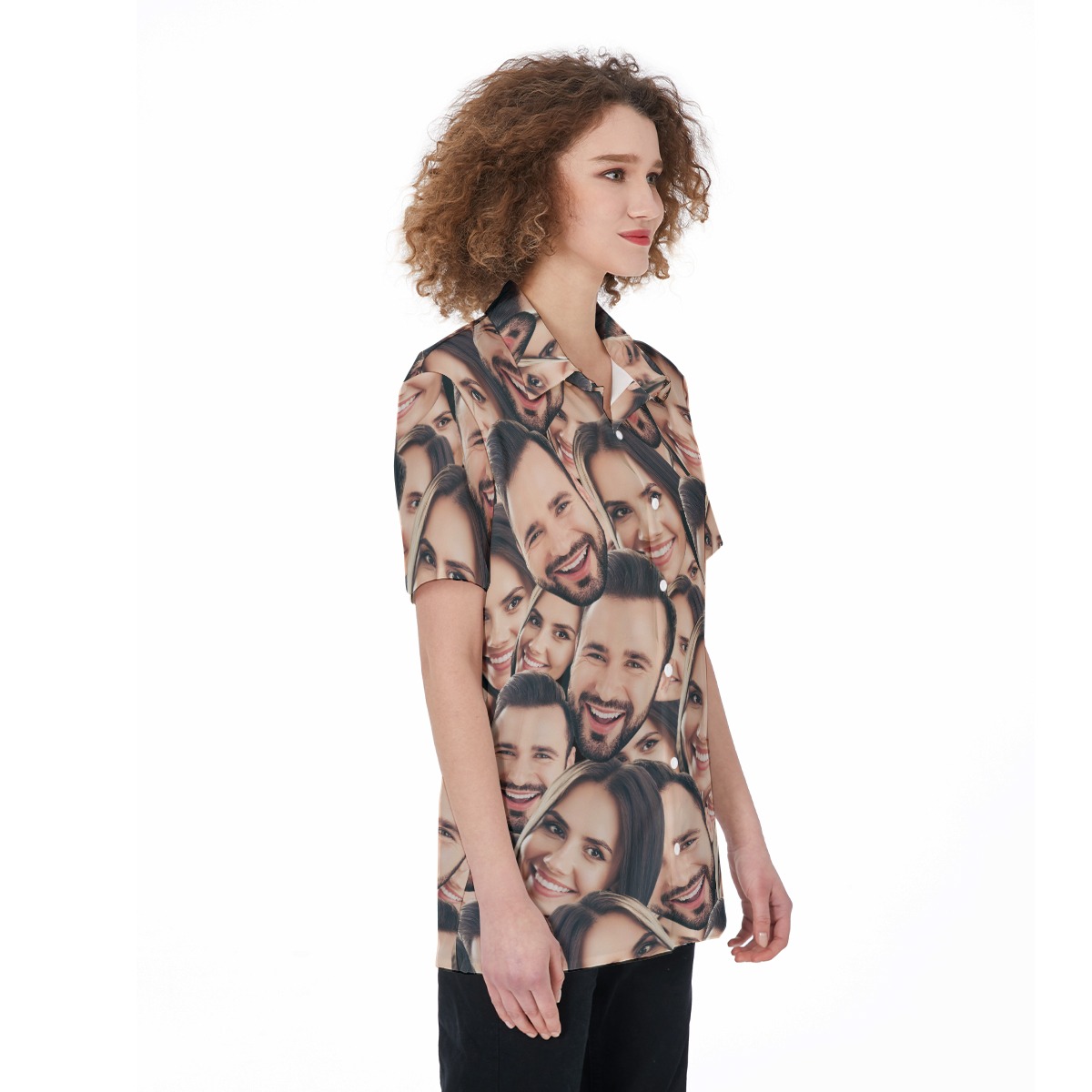 2 Photos Custom Face Women Hawaiian Shirt
