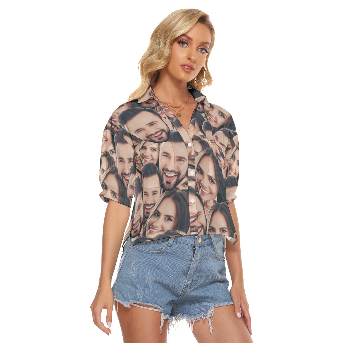 Hilarious Custom Women's Crop Top With Two Faces