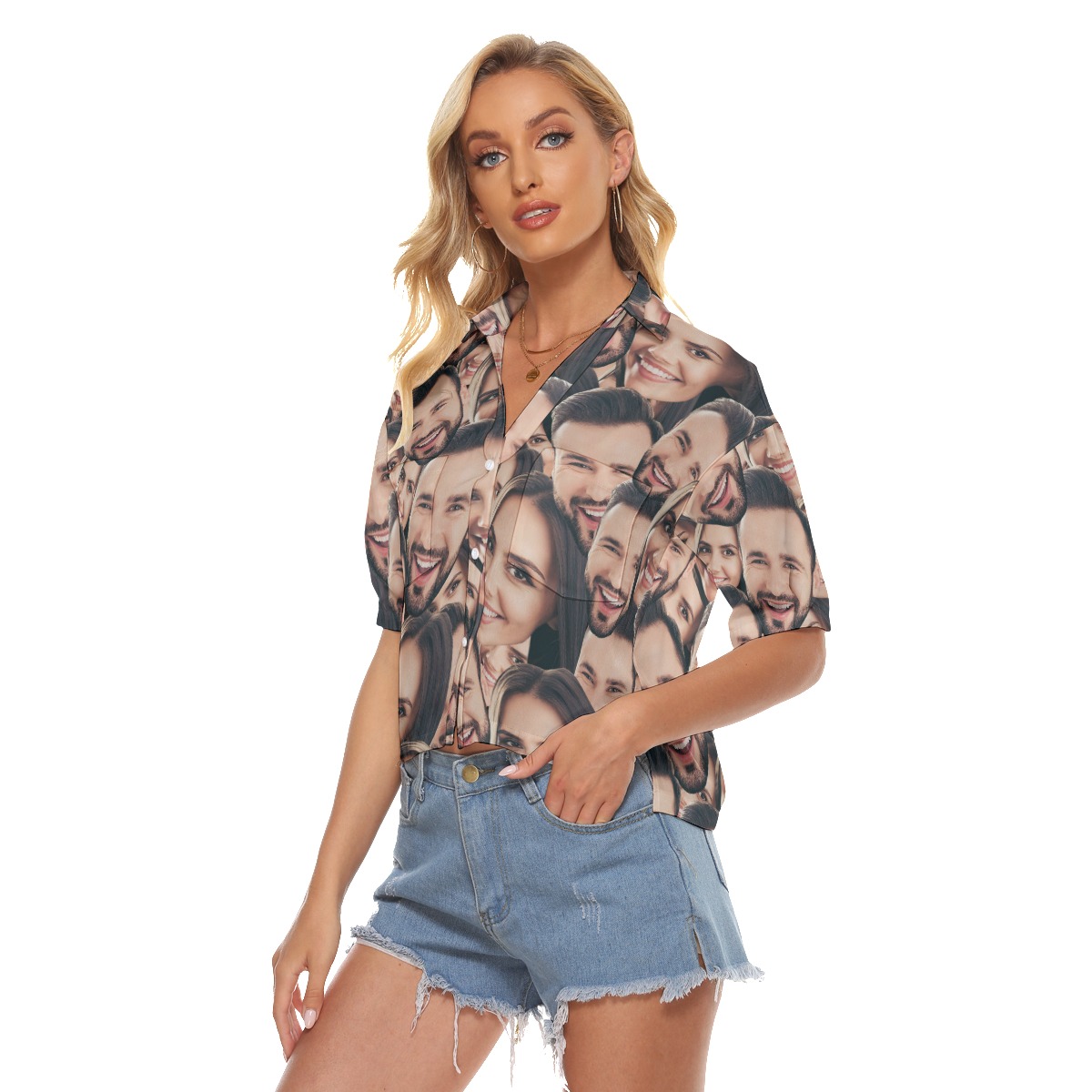Hilarious Custom Women's Crop Top With Two Faces
