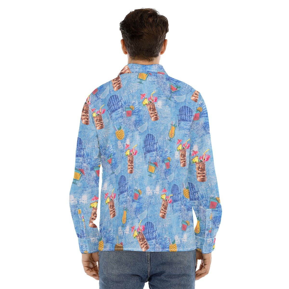 Tiki Bar Drinks Aloha Long Sleeve Shirt For Men