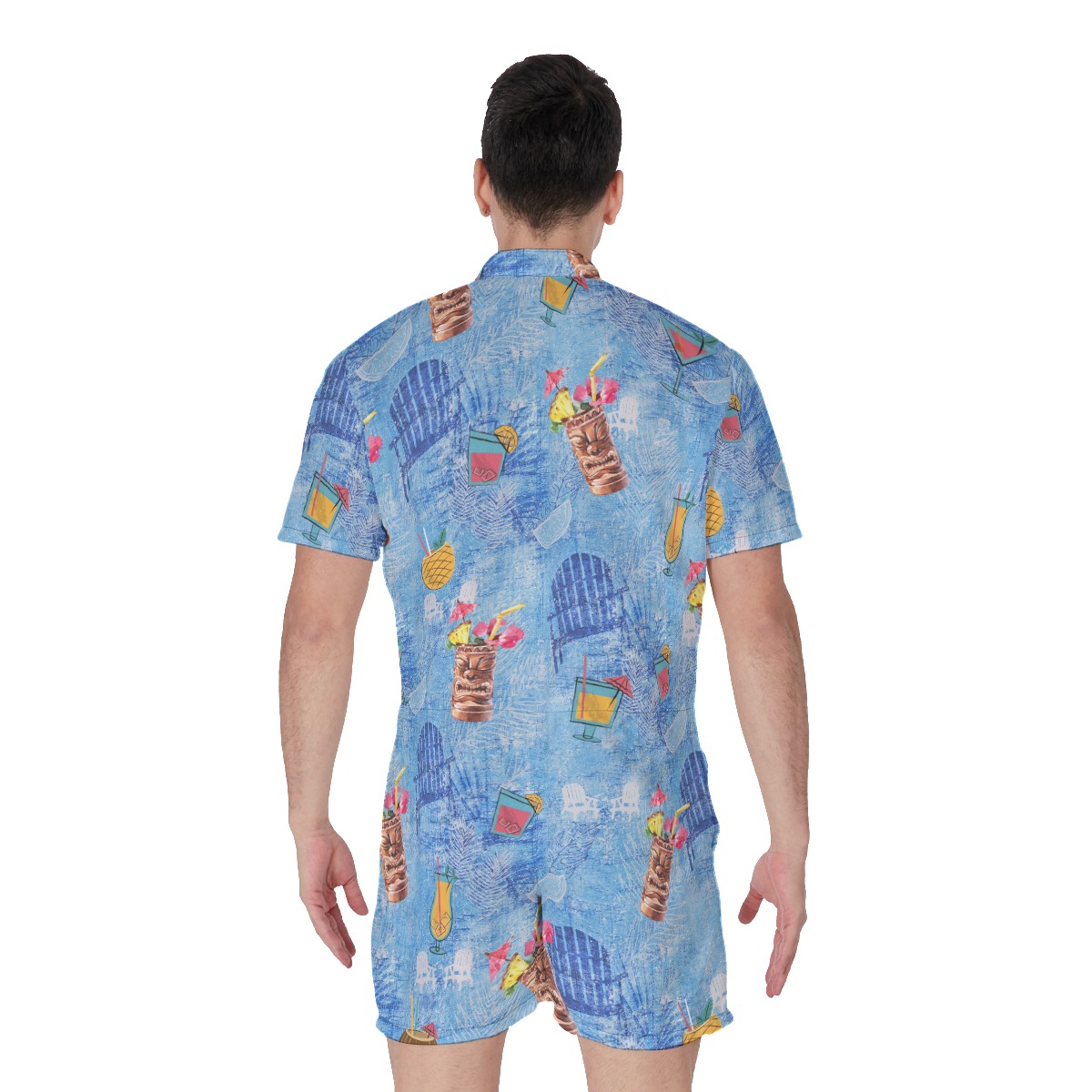 Tiki Cocktails Hawaiian Romper For Men