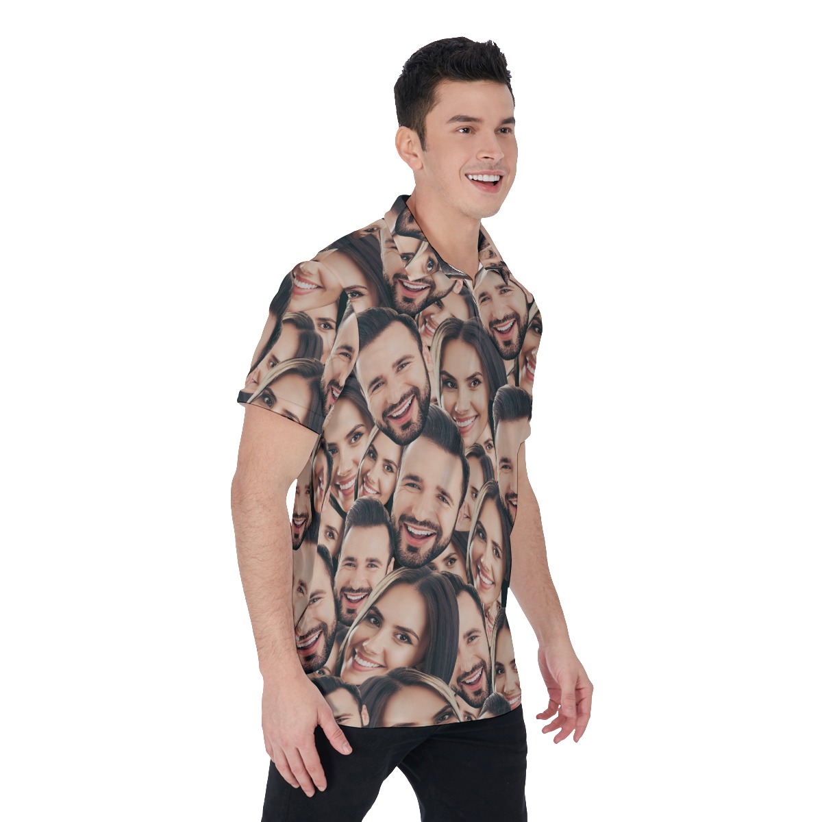 Custom 2 Faces Men's Hawaiian Polo Shirt
